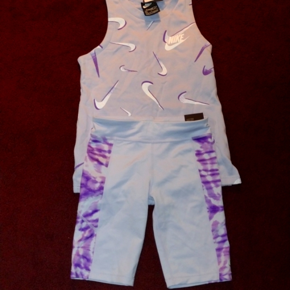 Nike biker shorts and tank top